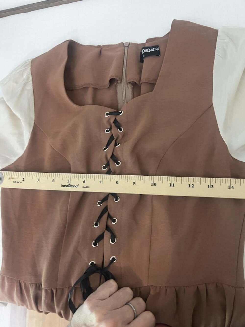 Scarlett Darkness Dress Womens S Brown Midi Corset Renaissance Gothic Witchy. Dd - Picture 8 of 9